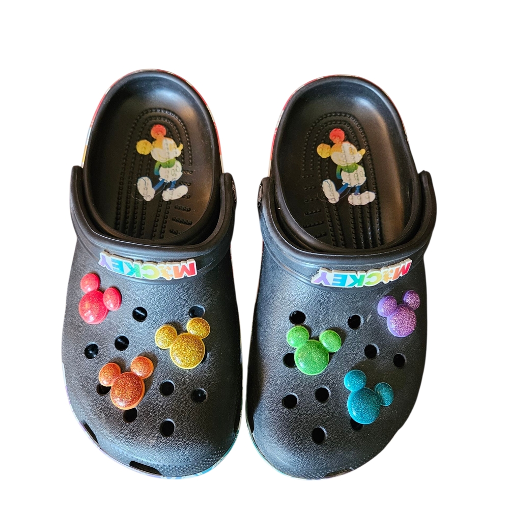 CROCS Kids Clog - Black with Colorful Mickey Accents